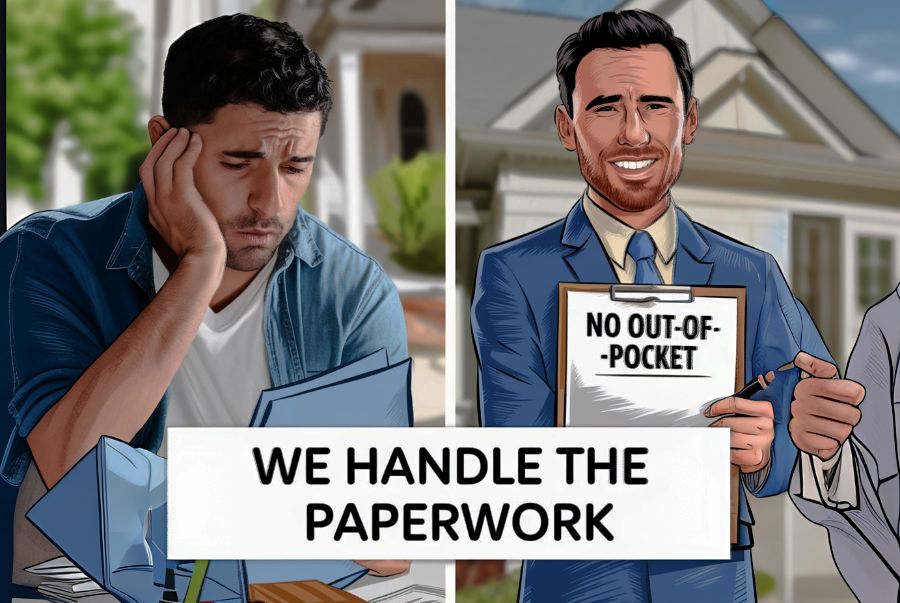 man-looking-at-medical-bills-No-out-of-pocket-fees-road-warrior-law